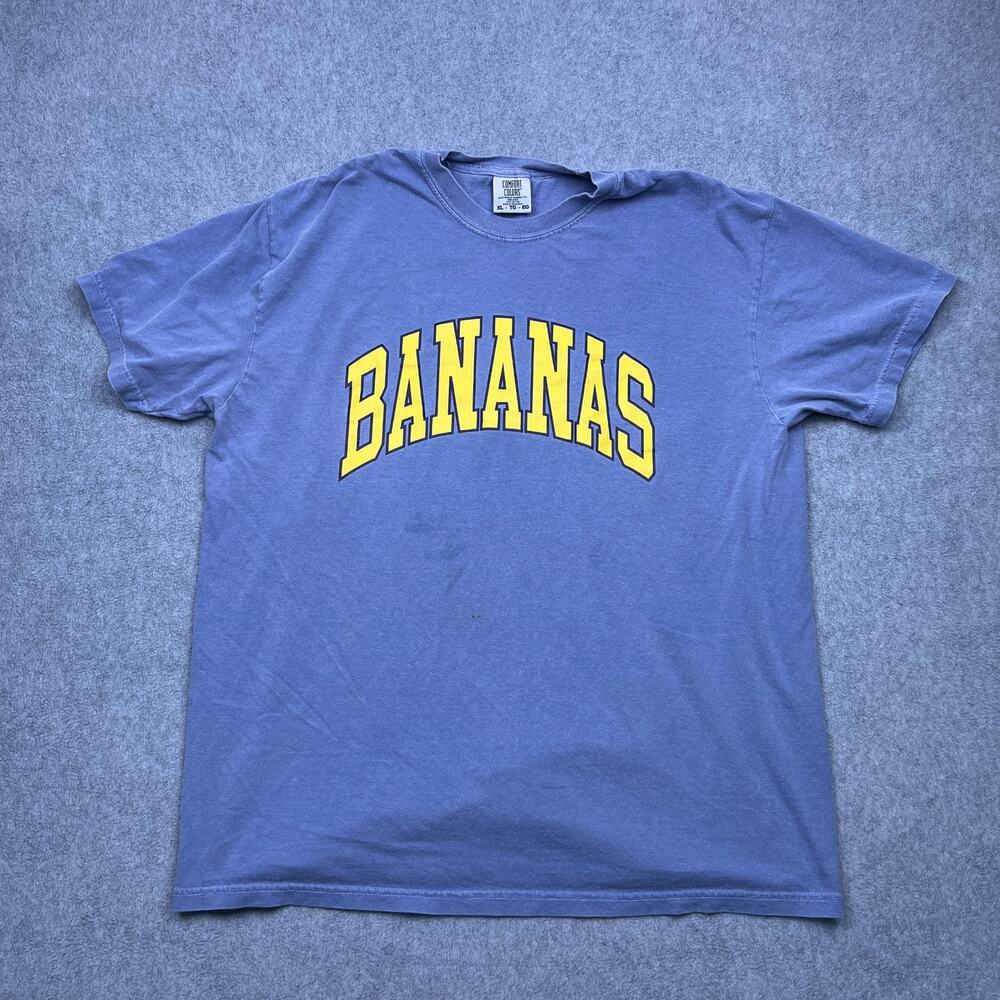 comfort colors bananas t-shirt mens xl blue heavyweight cotton